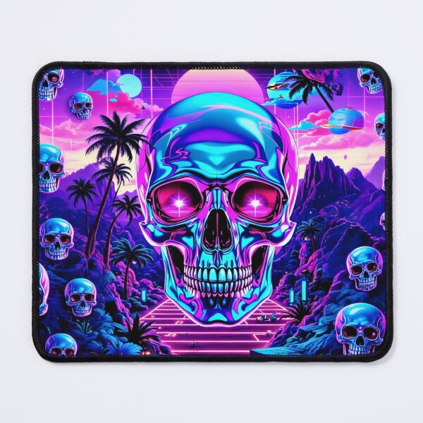 Item preview, Vaporwave skull neon dreams of the retro future designed and sold by WonderPiks.