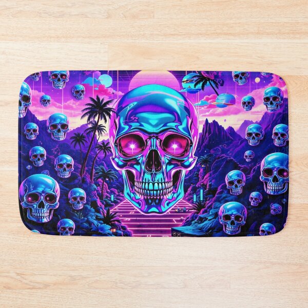 Item preview, Vaporwave skull neon dreams of the retro future designed and sold by WonderPiks.