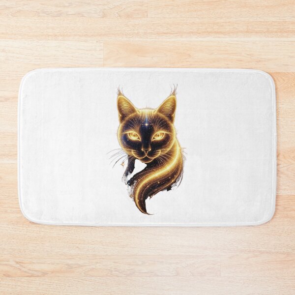 Item preview, Celestial Golden Galaxy Cat - Mystical Starry Feline Art designed and sold by Pani Kara.