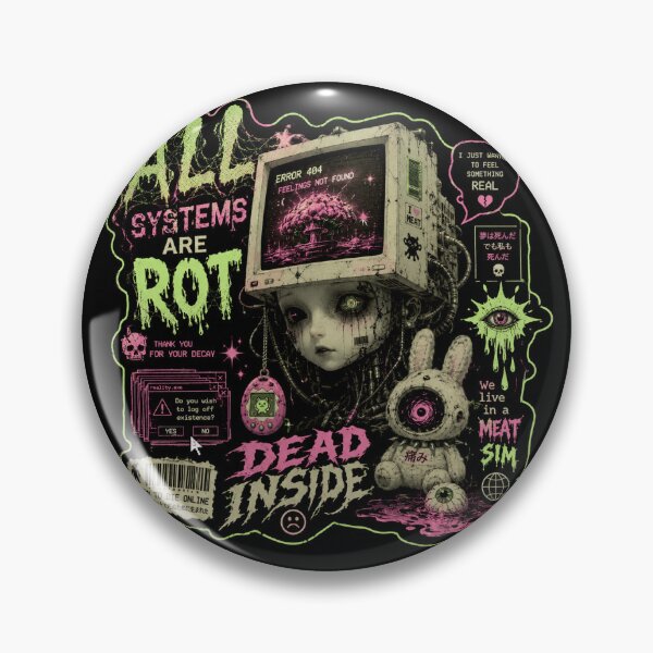 Artikelvorschau, Cyber-Gothic-Vaporwave-Horror-Design – ALLE SYSTEME SIND VERROTTET entworfen und verkauft von Heretical-Crow.