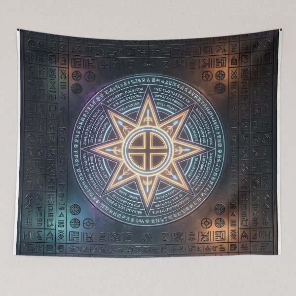 Item preview, Ancient Alien Artifact Panel with Glowing Star Symbol designed and sold by octozap.