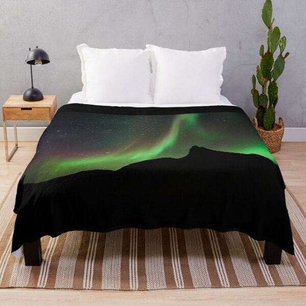 Item preview, green northern lights and stars mountain landscape photo designed and sold by lorelei-stars.