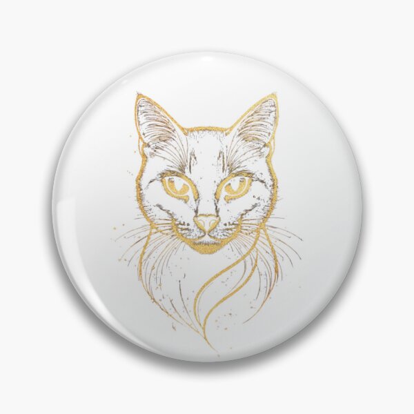 Item preview, Elegant Golden Sketch Cat - Minimalist Feline Line Art designed and sold by Pani Kara.