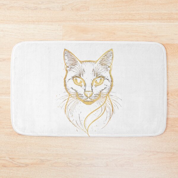 Item preview, Elegant Golden Sketch Cat - Minimalist Feline Line Art designed and sold by Pani Kara.