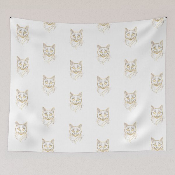 Item preview, Elegant Golden Sketch Cat - Minimalist Feline Line Art designed and sold by Pani Kara.