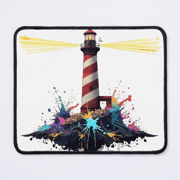 Item preview, Vibrant Sentinel: The Neon Vanguard Lighthouse designed and sold by OnikaD art.