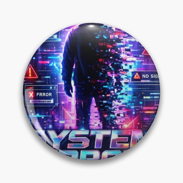 Item preview, SYSTEM ERROR Cyberpunk Glitch Sticker | Neon RGB Futuristic Streetwear Aesthetic T-Shirt Design designed and sold by Kannada Ink Studio.