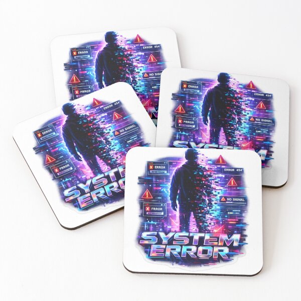 Item preview, SYSTEM ERROR Cyberpunk Glitch Sticker | Neon RGB Futuristic Streetwear Aesthetic T-Shirt Design designed and sold by Kannada Ink Studio.