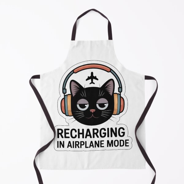 Item preview, Recharging In Airplane Mode Black Cat designed and sold by PrintologyAura.