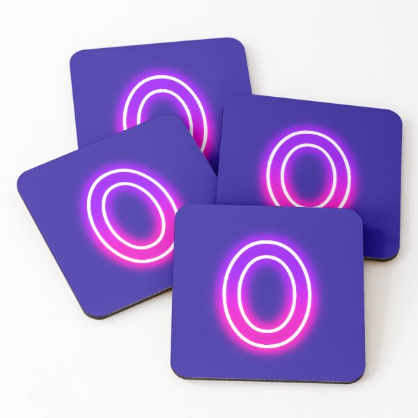 Item preview, Letter O Neon Pink Purple Glow - Retro Futuristic Monogram Initial designed and sold by SolutionsArt.