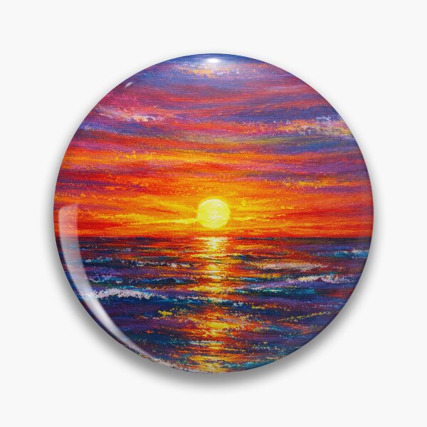 Item preview, Colorful Ocean Sunset Painting, Vibrant Seascape Art, Dramatic Sky Reflection, Coastal Wall Art, Modern Landscape designed and sold by TheSlowShore.