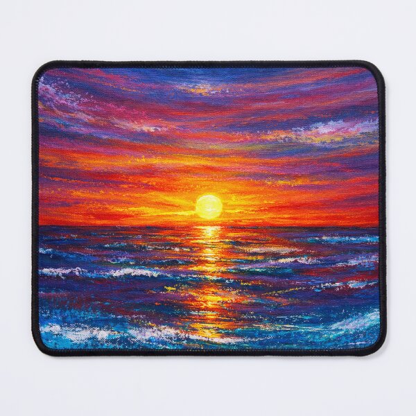 Item preview, Colorful Ocean Sunset Painting, Vibrant Seascape Art, Dramatic Sky Reflection, Coastal Wall Art, Modern Landscape designed and sold by TheSlowShore.