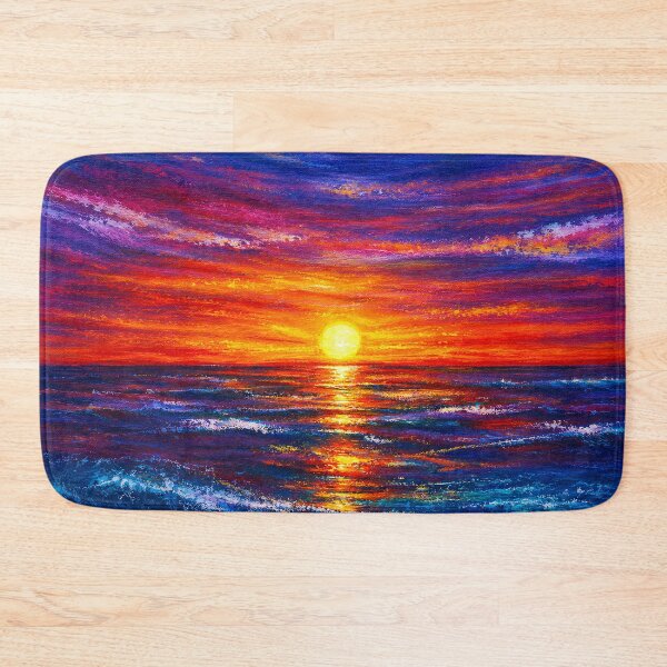 Item preview, Colorful Ocean Sunset Painting, Vibrant Seascape Art, Dramatic Sky Reflection, Coastal Wall Art, Modern Landscape designed and sold by TheSlowShore.