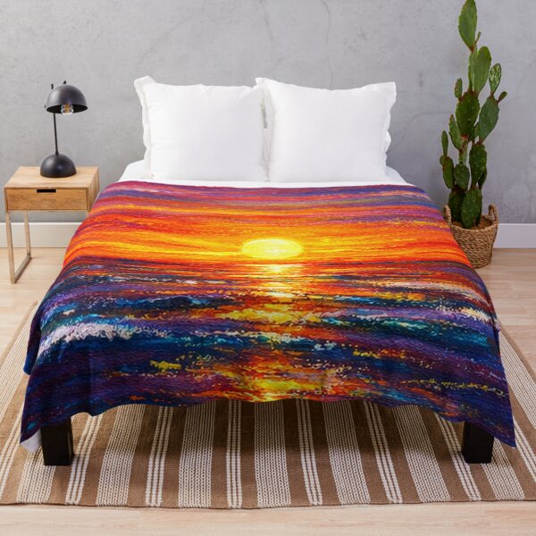 Item preview, Colorful Ocean Sunset Painting, Vibrant Seascape Art, Dramatic Sky Reflection, Coastal Wall Art, Modern Landscape designed and sold by TheSlowShore.
