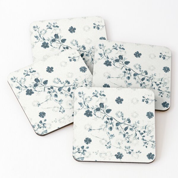 Item preview, Vintage Blue Floral Toile Pattern designed and sold by ArtDesignRemix.