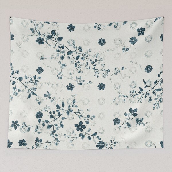 Item preview, Vintage Blue Floral Toile Pattern designed and sold by ArtDesignRemix.