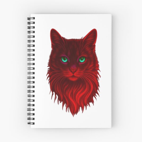 Item preview, Neon Red Electric Cat - Glowing Cyberpunk Feline Art designed and sold by Pani Kara.