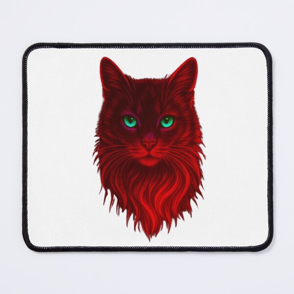 Item preview, Neon Red Electric Cat - Glowing Cyberpunk Feline Art designed and sold by Pani Kara.
