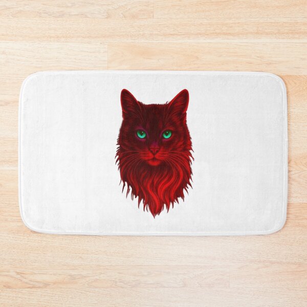 Item preview, Neon Red Electric Cat - Glowing Cyberpunk Feline Art designed and sold by Pani Kara.