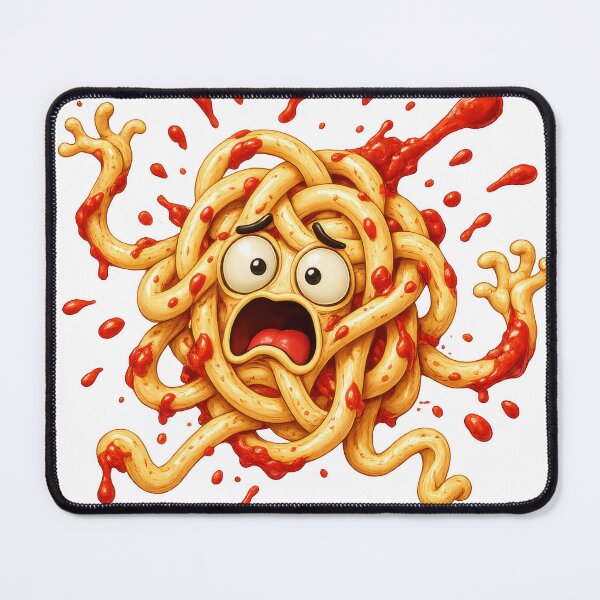 Item preview, Crazy Spaghetti Monster Sauce Splatter Cartoon designed and sold by jgvisualarts.