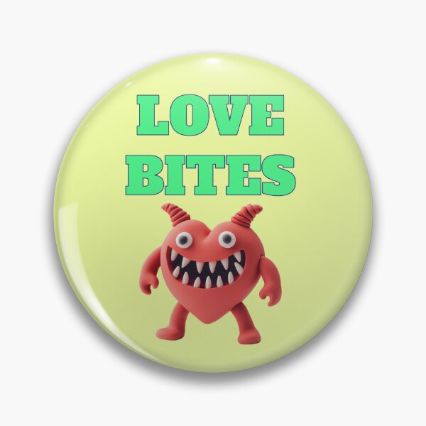 Item preview, Love Bites Heart Monster Quote Clay Figure Style designed and sold by Mauswohn.