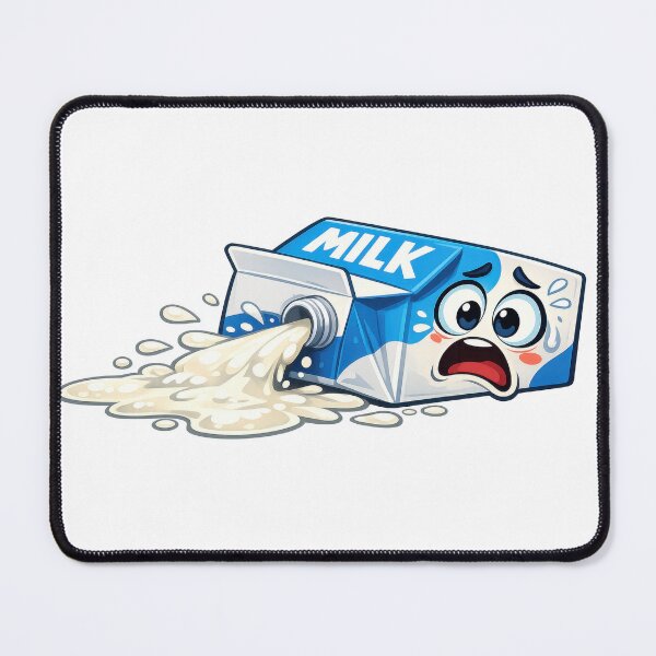 Item preview, Cute Kawaii Spilled Milk Carton Scared Face designed and sold by jgvisualarts.