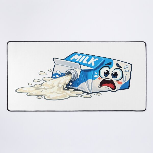 Item preview, Cute Kawaii Spilled Milk Carton Scared Face designed and sold by jgvisualarts.