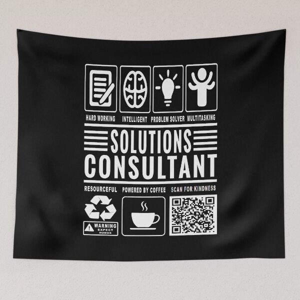 Item preview, Funny Solutions Consultant Job Description Icons QR Code designed and sold by MerchMaxxing.