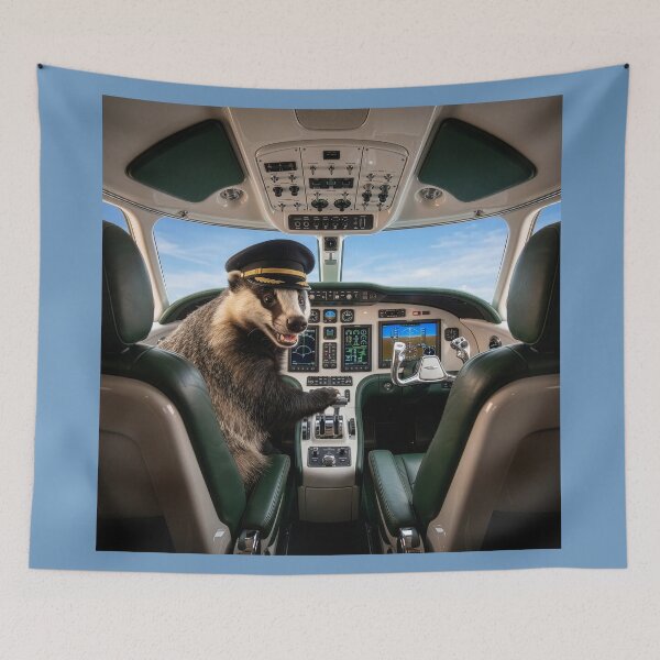 Item preview, Badger Pilot Scoffs at Turbulence designed and sold by Tridentulus.
