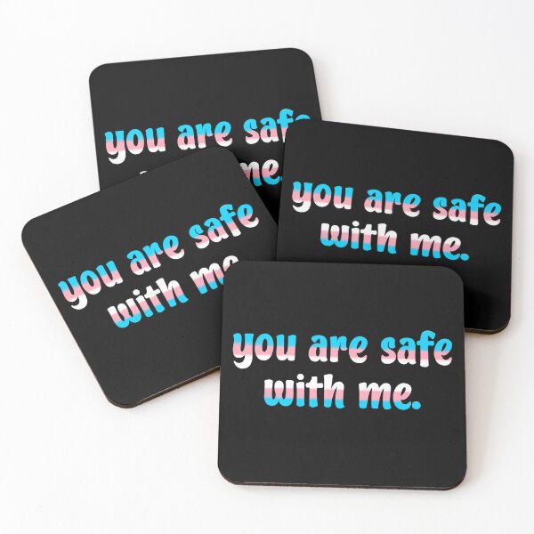 Item preview, You are safe with me - trans rights designed and sold by Pixel & Petal Co..