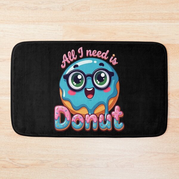 Item preview, All I Need Is Donut Cute Kawaii Blue Glazed Doughnut Illustration designed and sold by AlexandraSand.