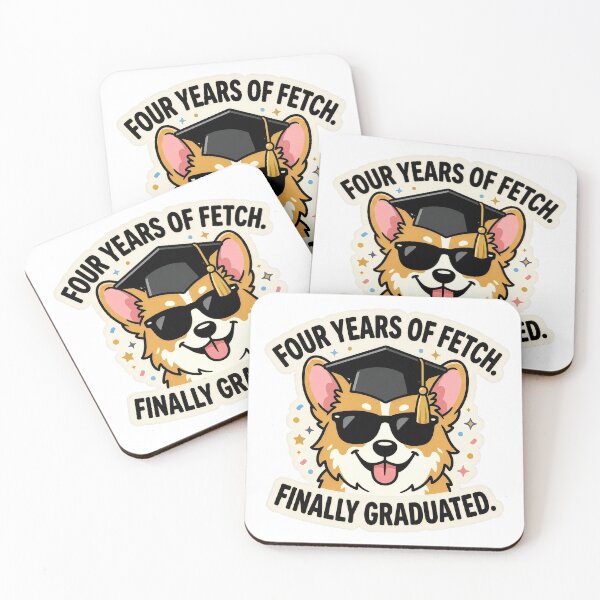 Item preview, Four Years of Fetch Finally Graduated – Funny Corgi Graduation Gift designed and sold by StillWildink.