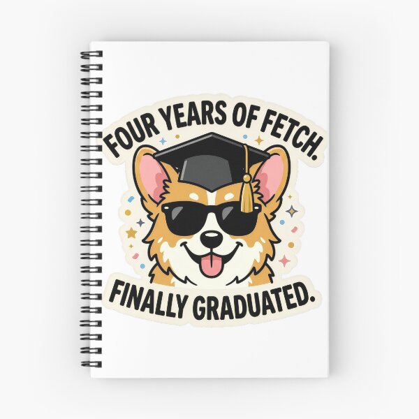 Item preview, Four Years of Fetch Finally Graduated – Funny Corgi Graduation Gift designed and sold by StillWildink.