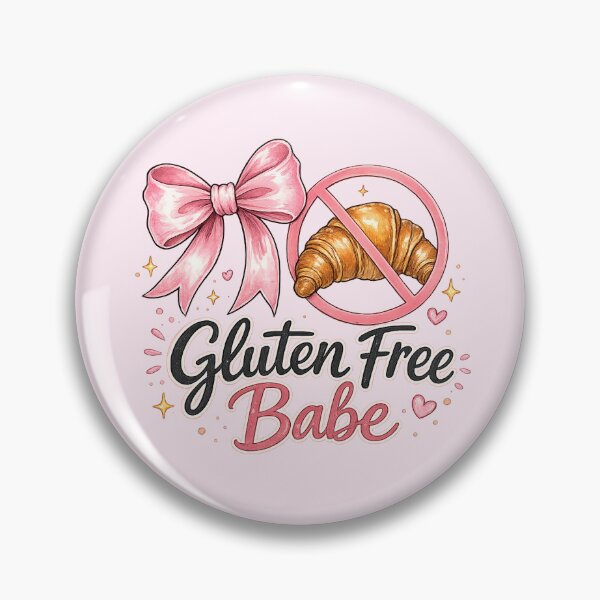 Item preview, Gluten Free Babe – Pink Bow Ribbon Cute Coeliac Croissant Crossed Out Girly Aesthetic Design designed and sold by My Gluten Free Life UK.