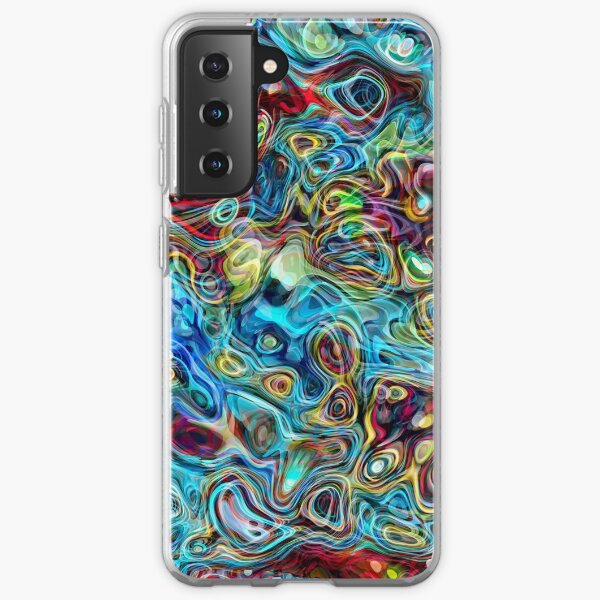 Hip Turquoise Blue Red Lime Green Waves Art Pattern Samsung Galaxy Soft Case