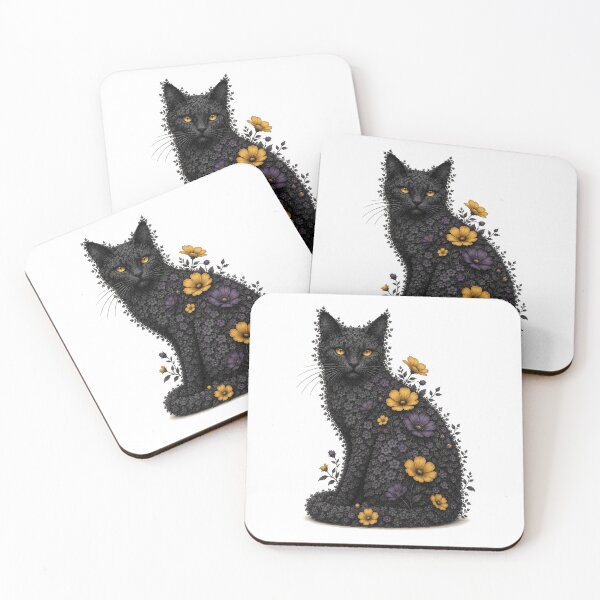 Item preview, Midnight Blossom Spirit Cat designed and sold by MarekoraStudio.