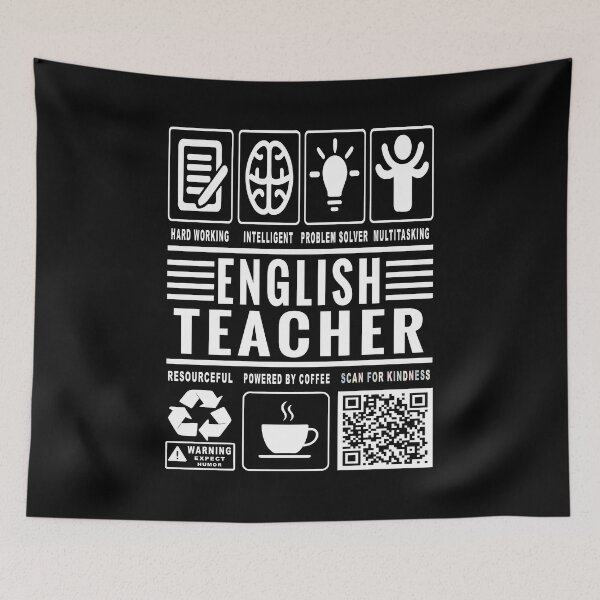Item preview, Funny English Teacher Job Description Icons QR Code designed and sold by MerchMaxxing.