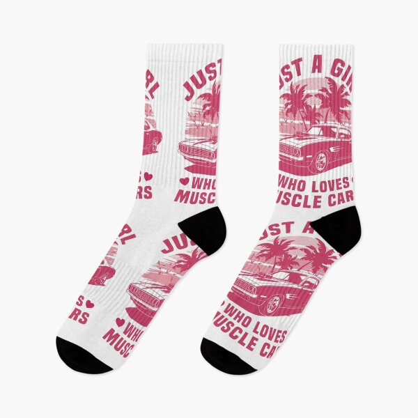 Item preview, Just a Girl Who Loves Muscle Cars - Vintage Pink Sunset & Palm Trees designed and sold by Dmetalx Art Apparel.