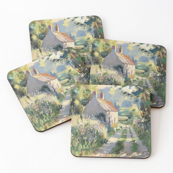 Item preview, Stone Cottage in Spring | French Countryside Impressionist Print designed and sold by CARRAANN.