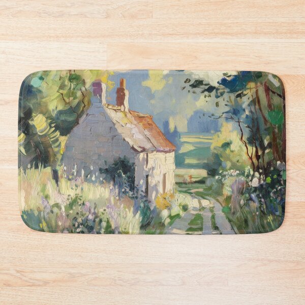 Item preview, Stone Cottage in Spring | French Countryside Impressionist Print designed and sold by CARRAANN.