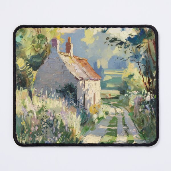 Item preview, Stone Cottage in Spring | French Countryside Impressionist Print designed and sold by CARRAANN.