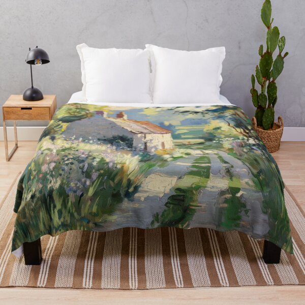 Item preview, Stone Cottage in Spring | French Countryside Impressionist Print designed and sold by CARRAANN.