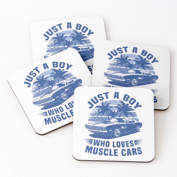 Item preview, Just a Boy Who Loves Muscle Cars - Vintage Blue Sunset Retro Design designed and sold by Dmetalx Art Apparel.