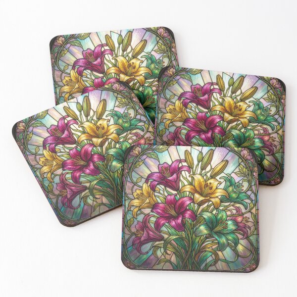 Item preview, Stained Glass Style Lilies designed and sold by Tridentulus.