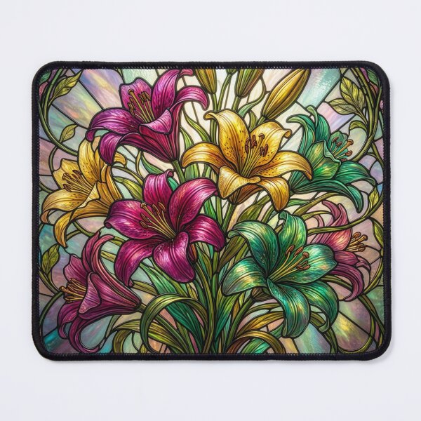 Item preview, Stained Glass Style Lilies designed and sold by Tridentulus.