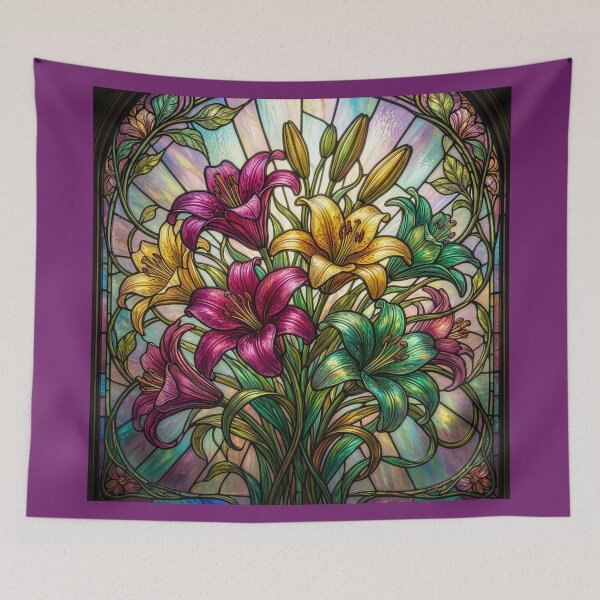 Item preview, Stained Glass Style Lilies designed and sold by Tridentulus.