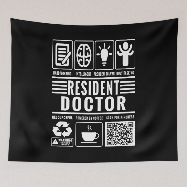 Item preview, Funny Resident Doctor Job Description Icons QR Code designed and sold by MerchMaxxing.