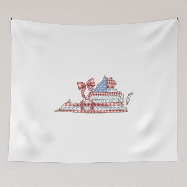 Item preview, Cute Patriotic Virginia Map with Red Gingham Bow designed and sold by Paper Drip.