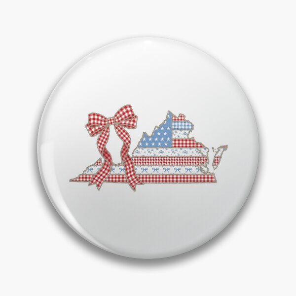 Item preview, Cute Patriotic Virginia Map with Red Gingham Bow designed and sold by Paper Drip.
