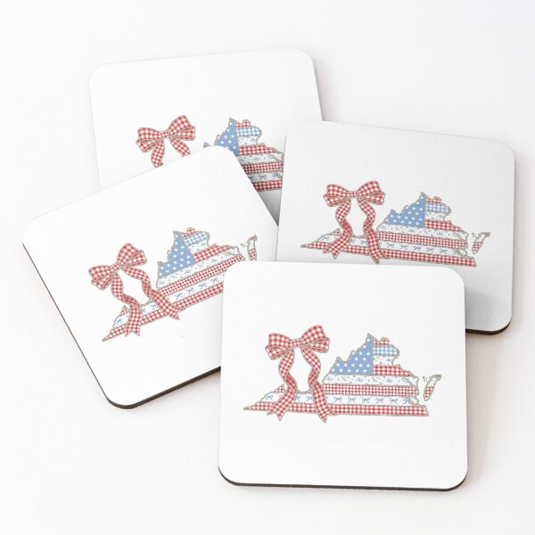 Item preview, Cute Patriotic Virginia Map with Red Gingham Bow designed and sold by Paper Drip.